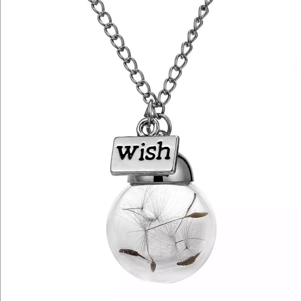 WISH Charm "Dandelion Wishes" Glass Globe Necklace